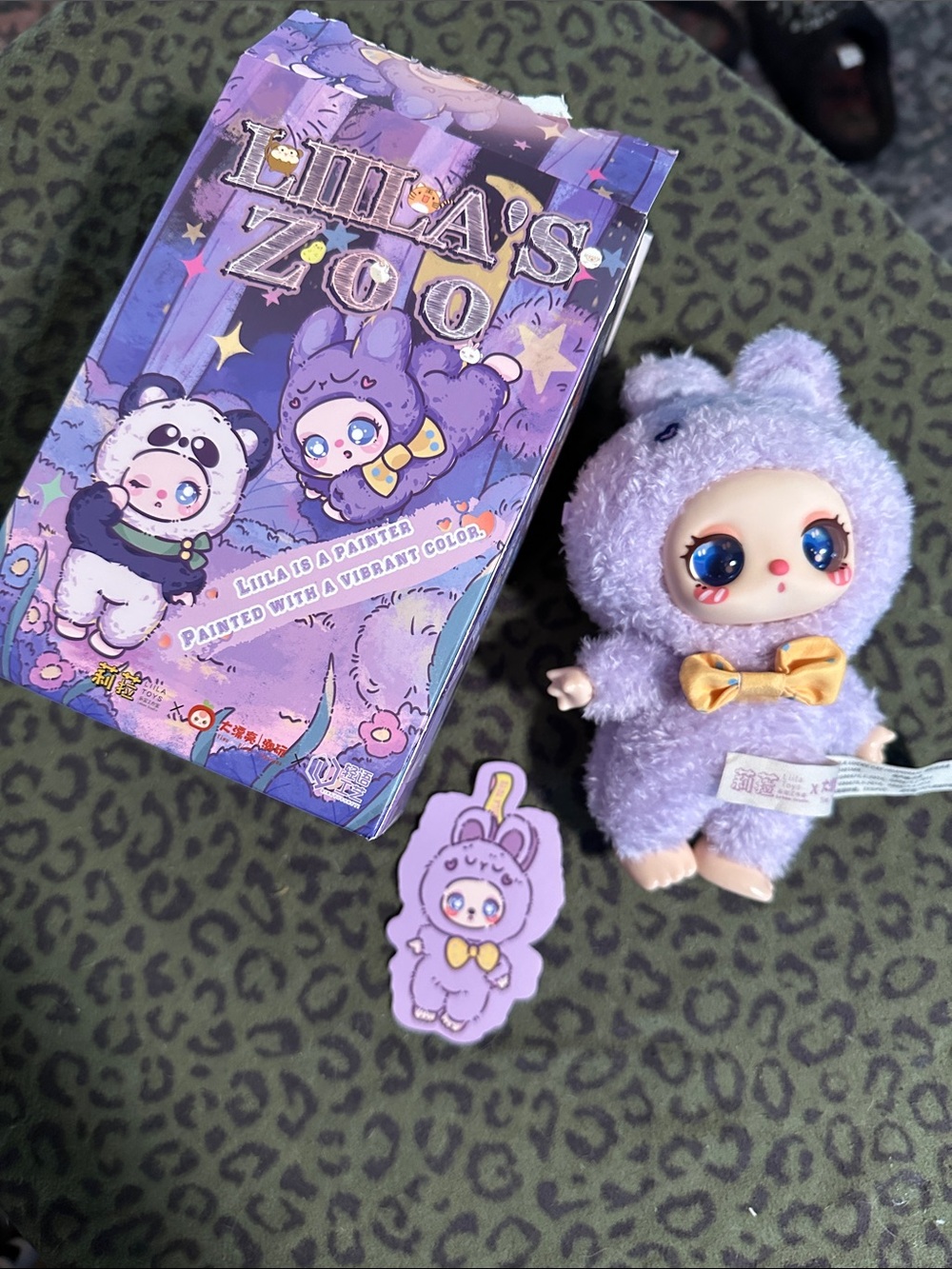 Lilac Plush Doll with Gold Bow - Collectible Kids Toy